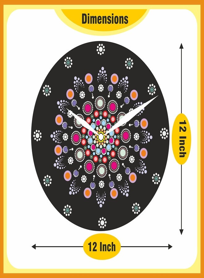 Solobolo Mandala Painting Kit, Adults|Diy Mandala Clock Kit, Home Decor|Craft Materials Mdf Cutouts, Art & Craft Kit| Gifts, Girls|Size-12 Inch Wall Clock Premarked Mdf Base, Painting - Brown - Image 4